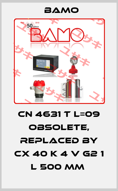 CN 4631 T L=09 Obsolete, replaced by CX 40 K 4 V G2 1 L 500 mm  Bamo