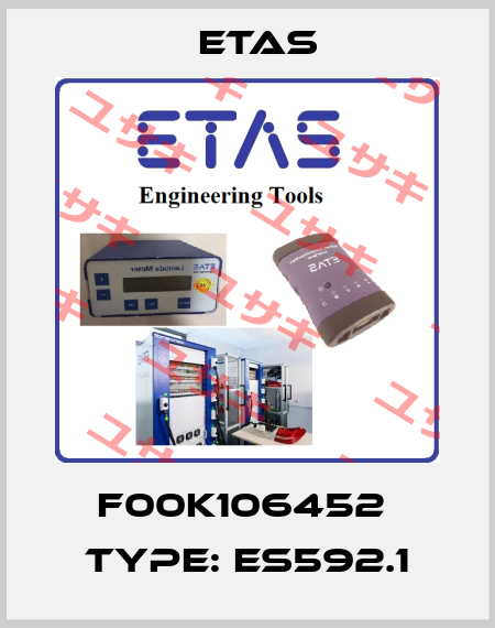 F00K106452  Type: ES592.1 Etas