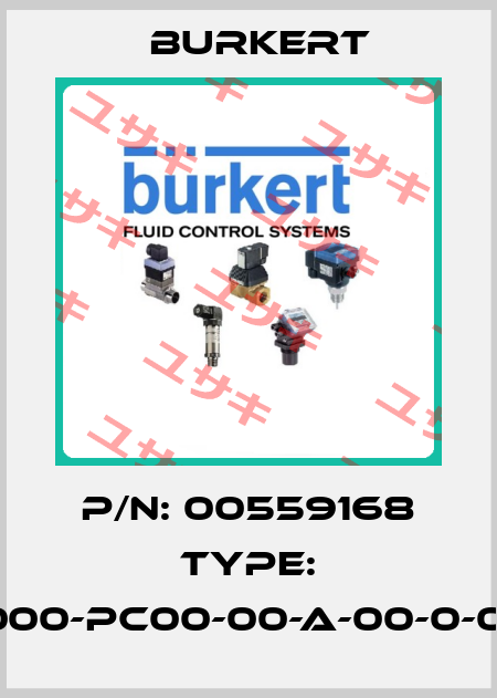 P/N: 00559168 Type: 8222-0000-PC00-00-A-00-0-000/00-Y Burkert