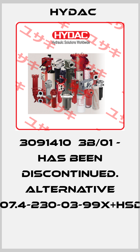 3091410  3B/01 - has been discontinued. alternative CO2R10HT07.4-230-03-99X+HSDY+G24-Z4  Hydac
