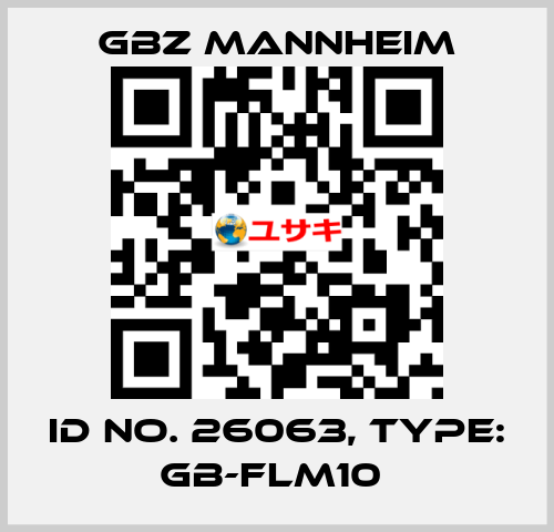 Id No. 26063, Type: GB-FLM10  GBZ MANNHEIM