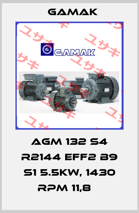 AGM 132 S4 R2144 EFF2 B9 S1 5.5KW, 1430 RPM 11,8А  Gamak