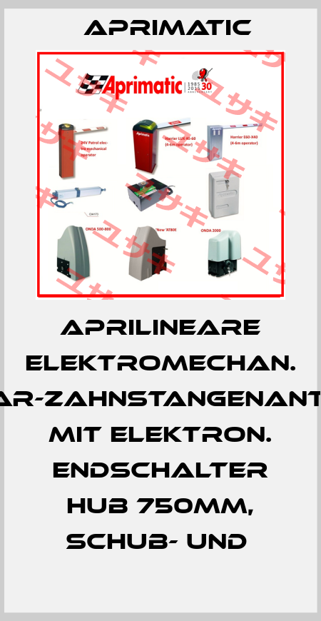 APRILINEARE ELEKTROMECHAN. LINEAR-ZAHNSTANGENANTRIEB MIT ELEKTRON. ENDSCHALTER HUB 750MM, SCHUB- UND  Aprimatic