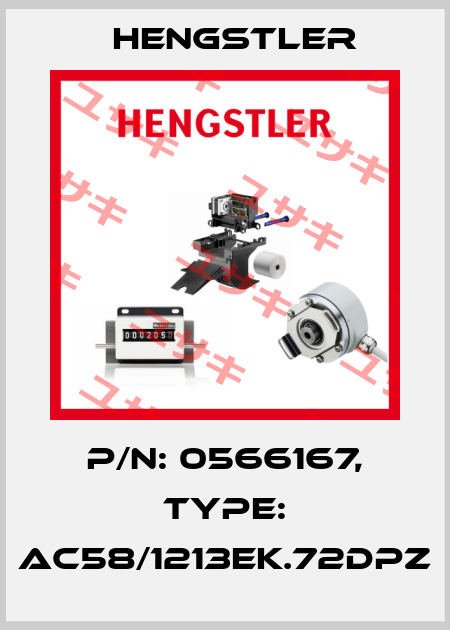 P/N: 0566167, Type: AC58/1213EK.72DPZ Hengstler