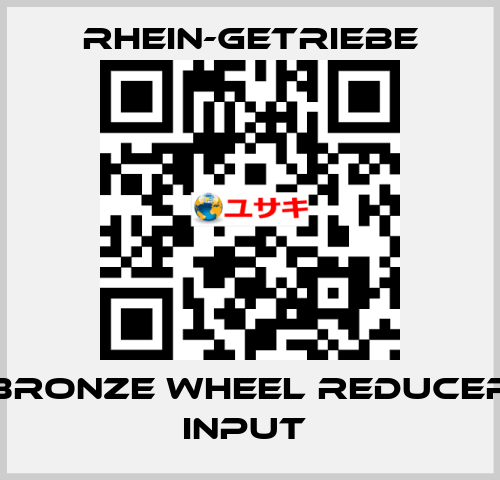 BRONZE WHEEL REDUCER INPUT  Rhein-Getriebe