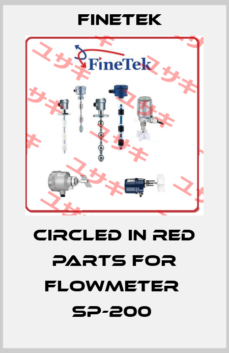 CIRCLED IN RED PARTS FOR FLOWMETER  SP-200  Finetek