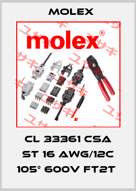 CL 33361 CSA ST 16 AWG/12C 105° 600V FT2T  Molex