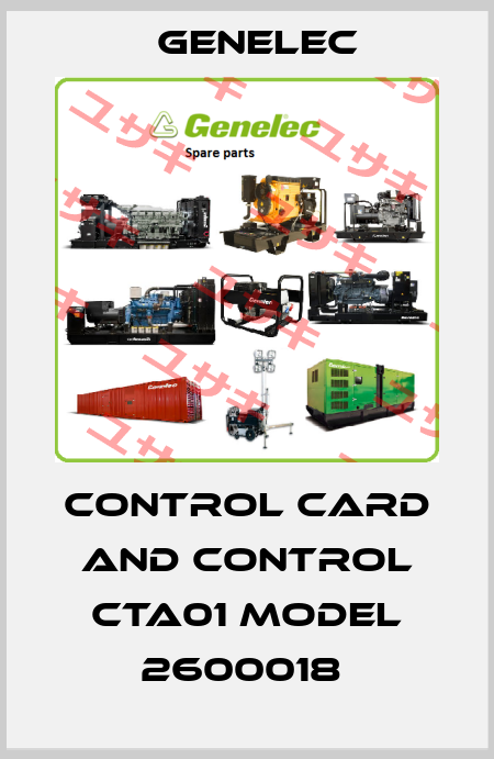 CONTROL CARD AND CONTROL CTA01 MODEL 2600018  Genelec