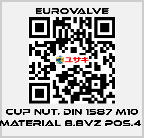 CUP NUT. DIN 1587 M10 MATERIAL 8.8VZ POS.4  Eurovalve