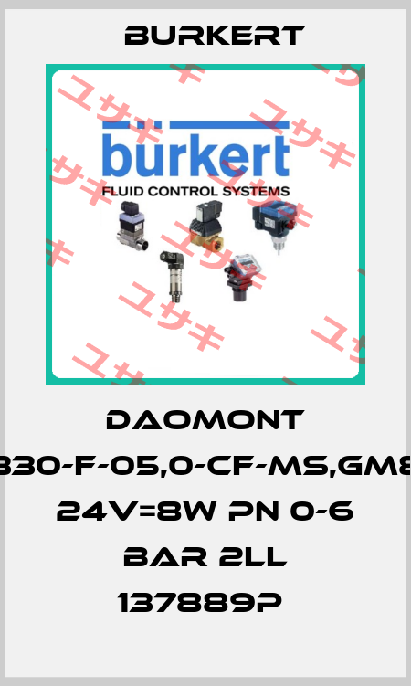 DAOMONT 0330-F-05,0-CF-MS,GM82 24V=8W PN 0-6 BAR 2LL 137889P  Burkert