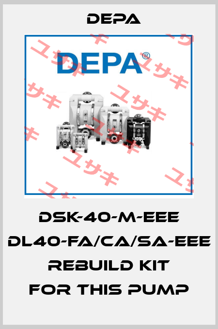 DSK-40-M-EEE DL40-FA/CA/SA-EEE   rebuild kit for this pump Depa