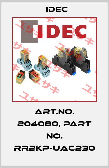 Art.No. 204080, Part No. RR2KP-UAC230 Idec