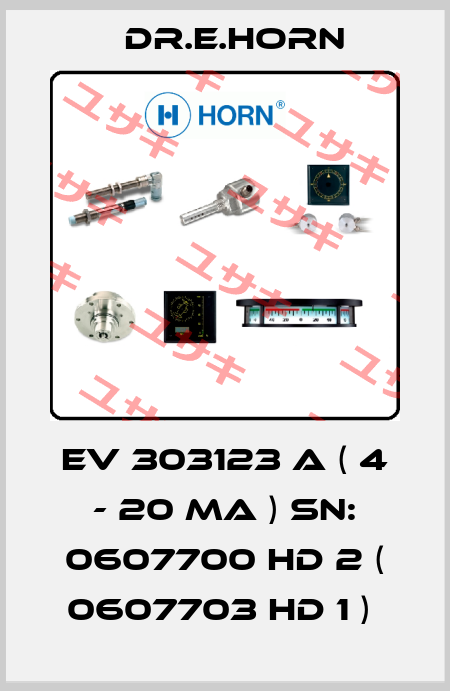 EV 303123 A ( 4 - 20 MA ) SN: 0607700 HD 2 ( 0607703 HD 1 )  Dr.E.Horn