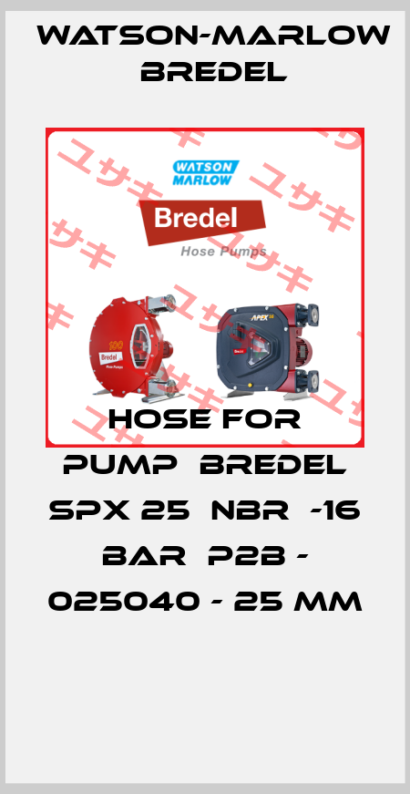 HOSE FOR PUMP  BREDEL SPX 25  NBR  -16 BAR  P2B - 025040 - 25 MM  Watson-Marlow Bredel