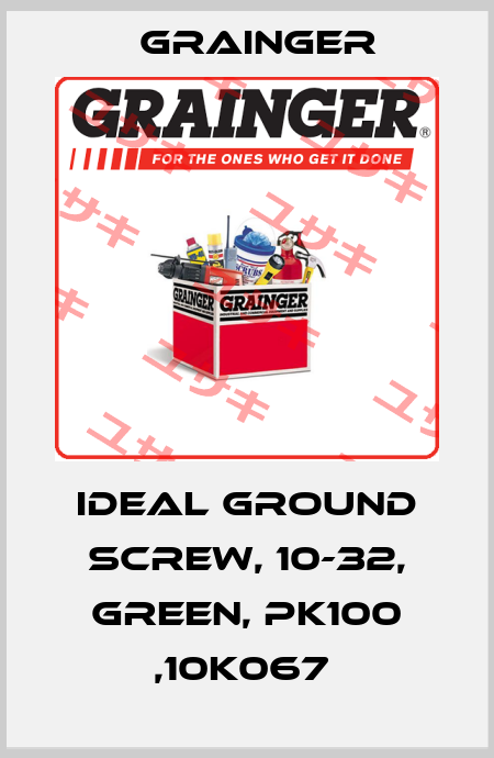 IDEAL GROUND SCREW, 10-32, GREEN, PK100 ,10K067  Grainger