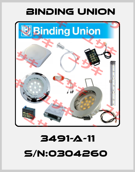 3491-A-11 S/N:0304260  Binding Union