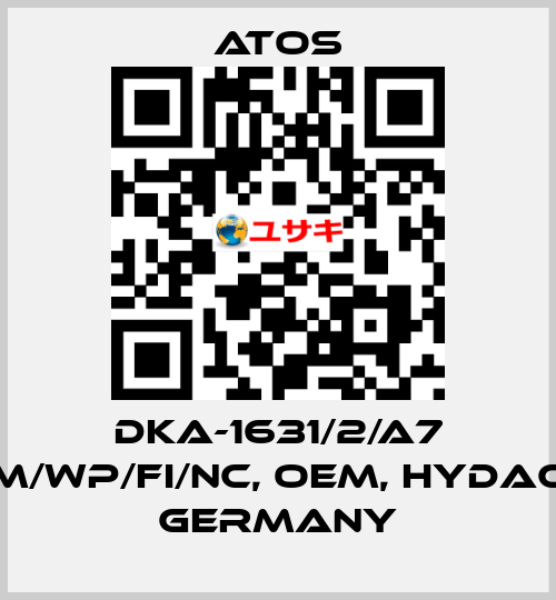 DKA-1631/2/A7 M/WP/FI/NC, OEM, Hydac Germany Atos