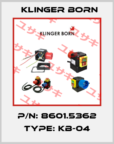 P/N: 8601.5362 Type: KB-04 Klinger Born