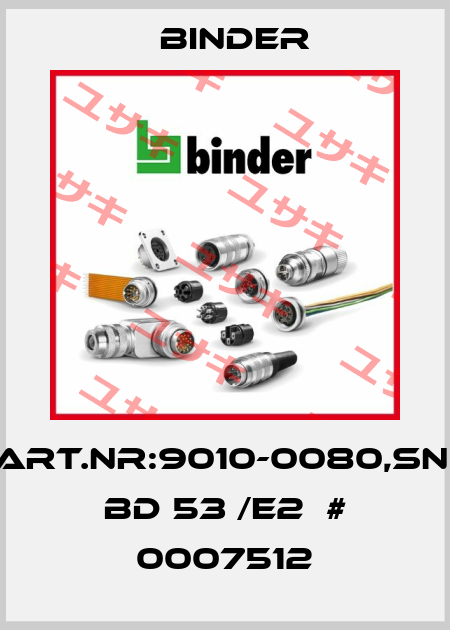 Art.Nr:9010-0080,SN:  BD 53 /E2  # 0007512 Binder