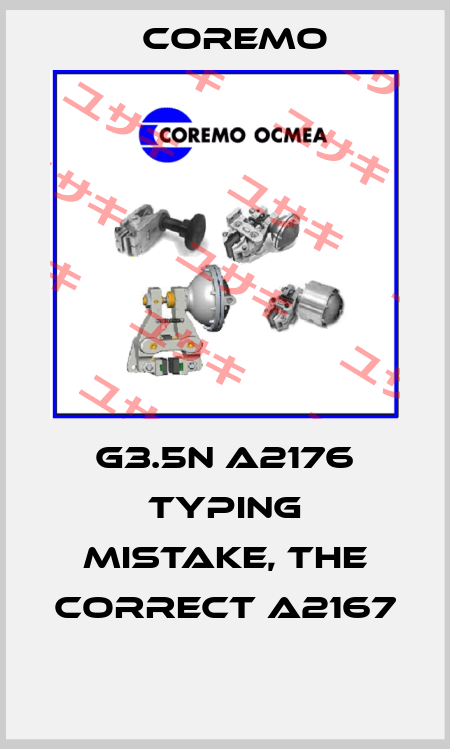 G3.5N A2176 typing mistake, the correct A2167  Coremo