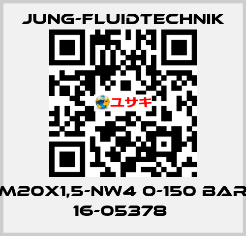 M20X1,5-NW4 0-150 BAR 16-05378  JUNG-FLUIDTECHNIK