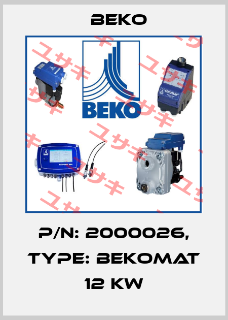 P/N: 2000026, Type: Bekomat 12 kw Beko