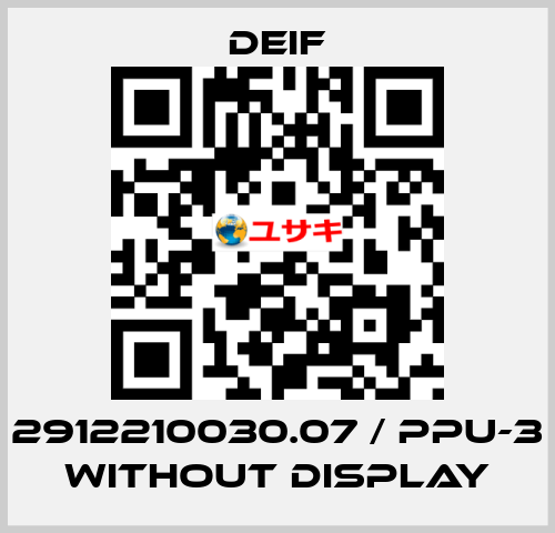 2912210030 07 / PPU-3 without display Deif