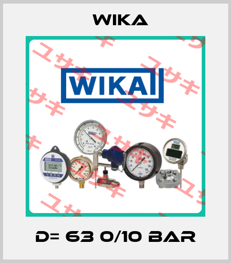 D= 63 0/10 bar Wika