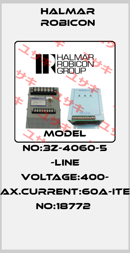 MODEL NO:3Z-4060-5 -LINE VOLTAGE:400- MAX.CURRENT:60A-ITEM NO:18772  Halmar Robicon