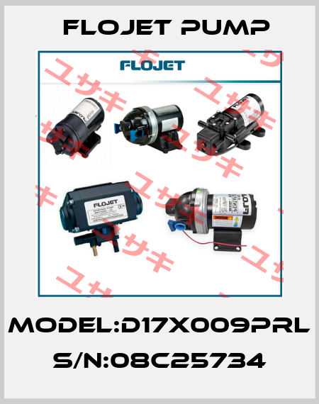 MODEL:D17X009PRL S/N:08C25734 Flojet Pump