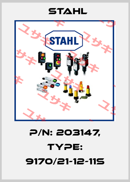 P/N: 203147, Type: 9170/21-12-11s Stahl