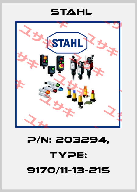 P/N: 203294, Type: 9170/11-13-21s Stahl