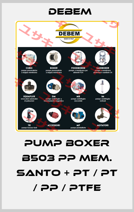 PUMP BOXER B503 PP MEM. SANTO + PT / PT / PP / PTFE Debem