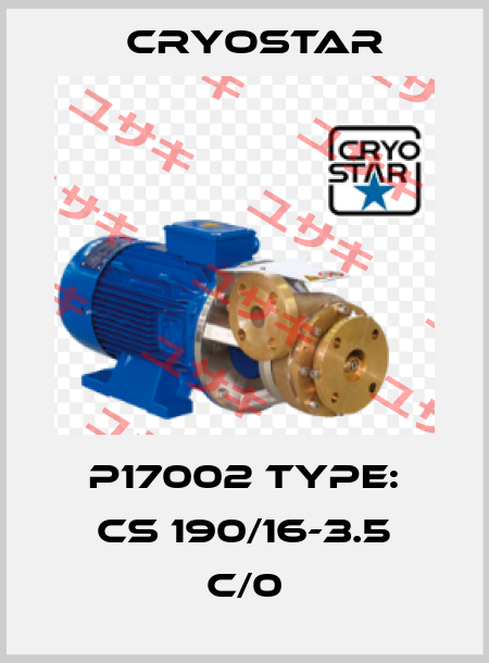 P17002 Type: CS 190/16-3.5 C/0 CryoStar