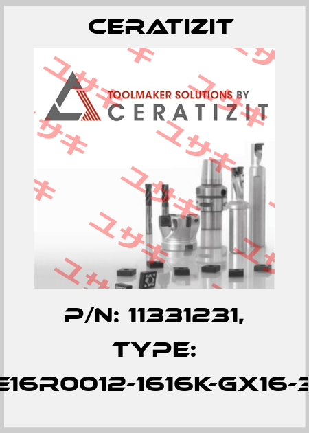 P/N: 11331231, Type: E16R0012-1616K-GX16-3 Ceratizit