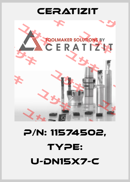 P/N: 11574502, Type: U-DN15X7-C Ceratizit