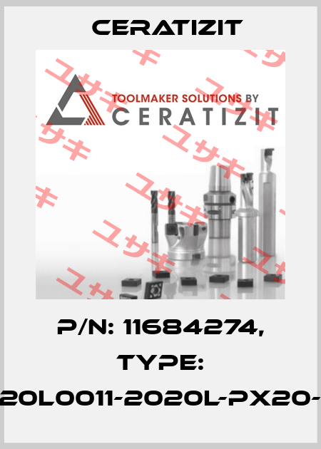 P/N: 11684274, Type: E20L0011-2020L-PX20-3 Ceratizit