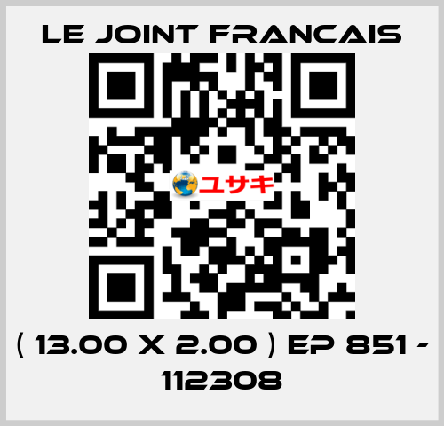 ( 13.00 X 2.00 ) EP 851 - 112308 LE JOINT FRANCAIS