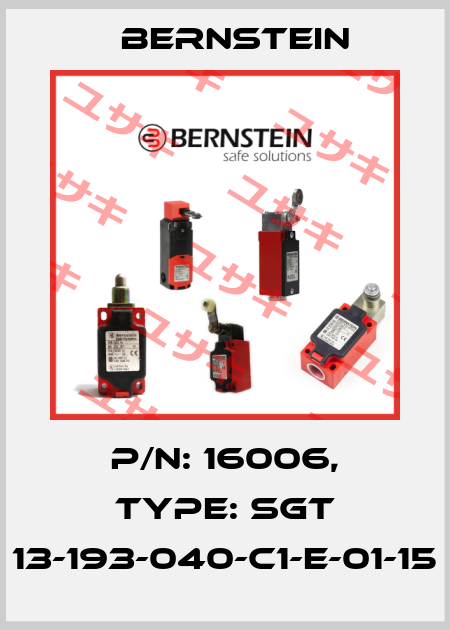 P/N: 16006, Type: SGT 13-193-040-C1-E-01-15 Bernstein