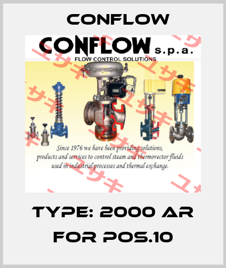 Type: 2000 AR for pos.10 CONFLOW