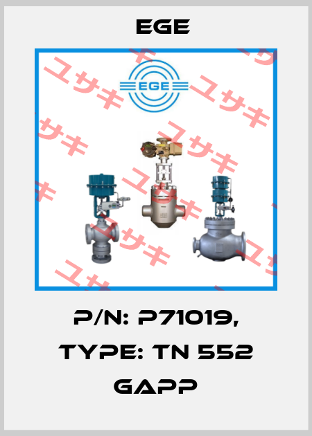 p/n: P71019, Type: TN 552 GAPP Ege