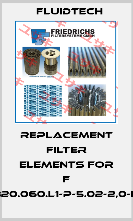 replacement filter elements for F 4.225-B20.060.L1-P-5.02-2,0-f2.2,0-Z Fluidtech