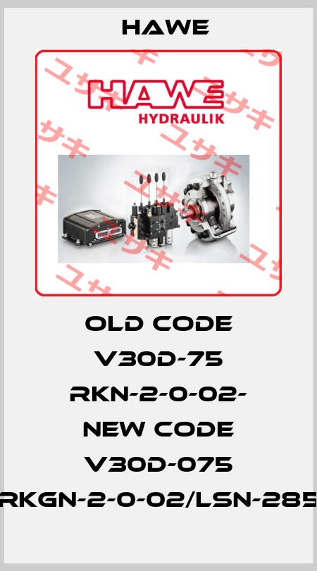 old code V30D-75 RKN-2-0-02- new code V30D-075 RKGN-2-0-02/LSN-285 Hawe