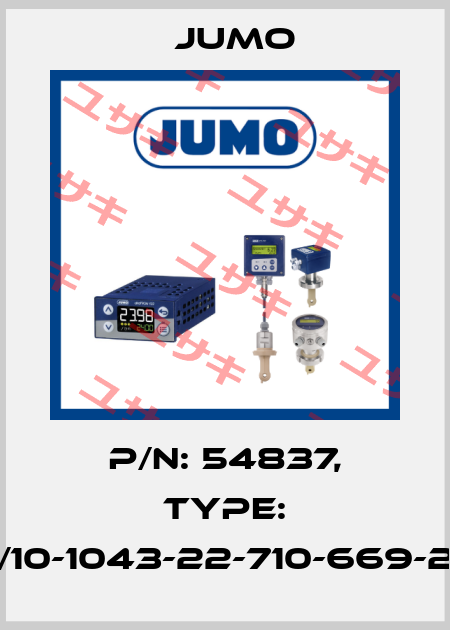 P/N: 54837, Type: 901110/10-1043-22-710-669-27/000 Jumo