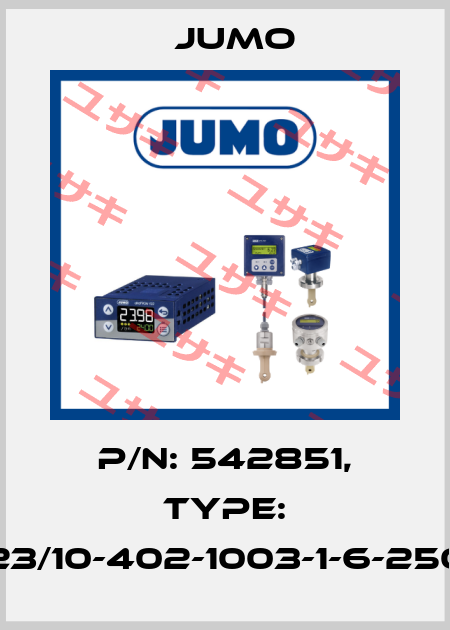 P/N: 542851, Type: 902123/10-402-1003-1-6-250/000 Jumo