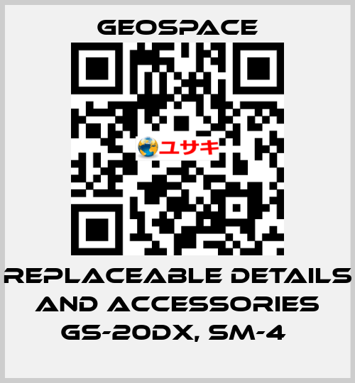 REPLACEABLE DETAILS AND ACCESSORIES GS-20DX, SM-4  GeoSpace