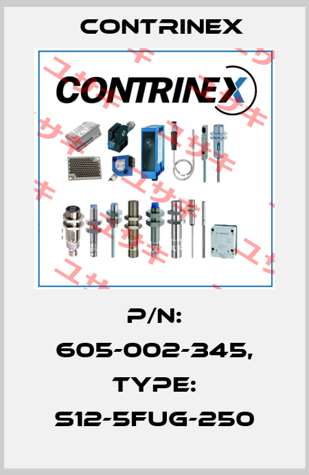 p/n: 605-002-345, Type: S12-5FUG-250 Contrinex