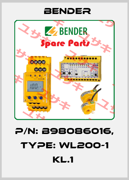 p/n: B98086016, Type: WL200-1 KL.1  Bender