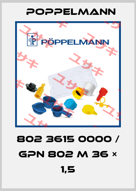 802 3615 0000 / GPN 802 M 36 × 1,5 Poppelmann