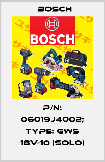 p/n: 06019J4002; Type: GWS 18V-10 (Solo) Bosch